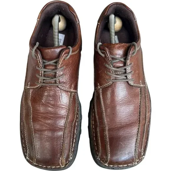 Steve Madden P.MARZ Brown Leather Moc Toe Lace Up Shoes Mens  display picture 2